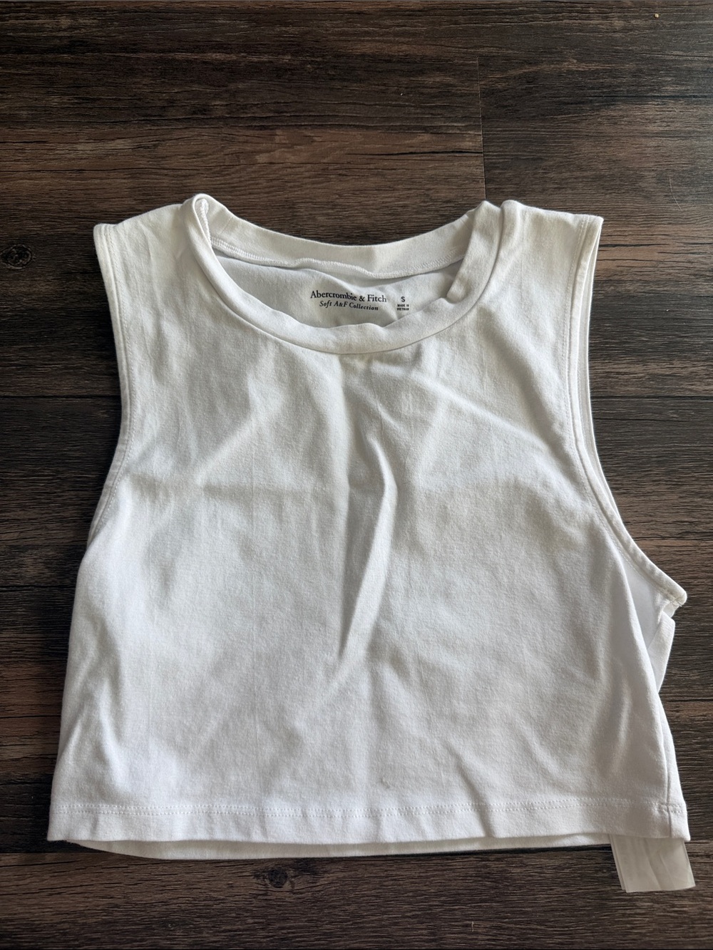 Abercrombie & Fitch White Cropped Muscle Tank